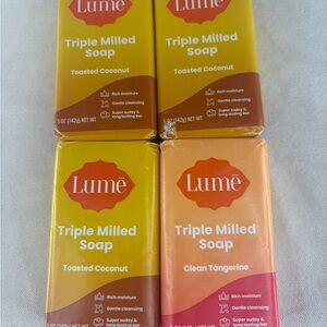Lumē Triple Milled Soap - Toasted Coconut & Clean Tangerine, 4 bars unopened